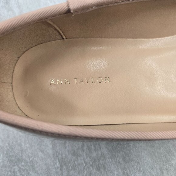 Ann Taylor Bow Ballet Flats Tan Leather Dressy Coquette Minimalist Shoe Size 6.5 - Picture 12 of 12